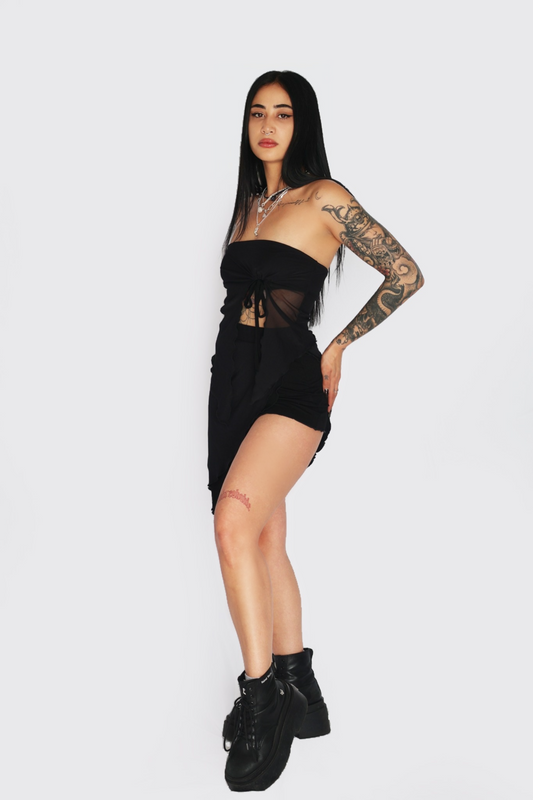 Asymmetrical Layered Mesh Skirt