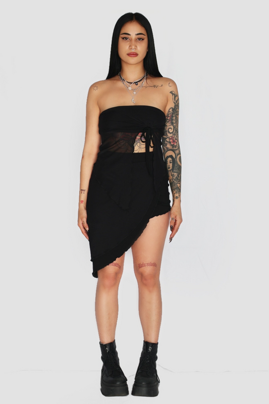 Asymmetrical Layered Mesh Skirt